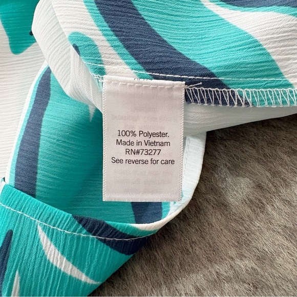 NWT Nine West Tie Front Ruffle Neck Blouse - Picture 9 of 11